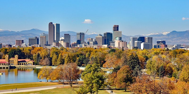 Denver skyline from City Park